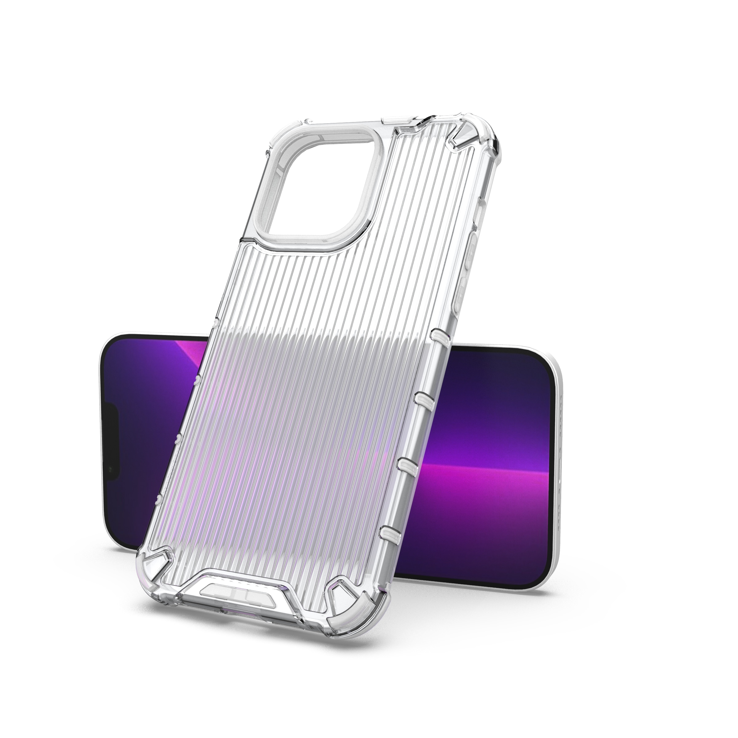 Ombre Protect-etui for iPhone 14 Pro pansrede deksel rosa og blå
