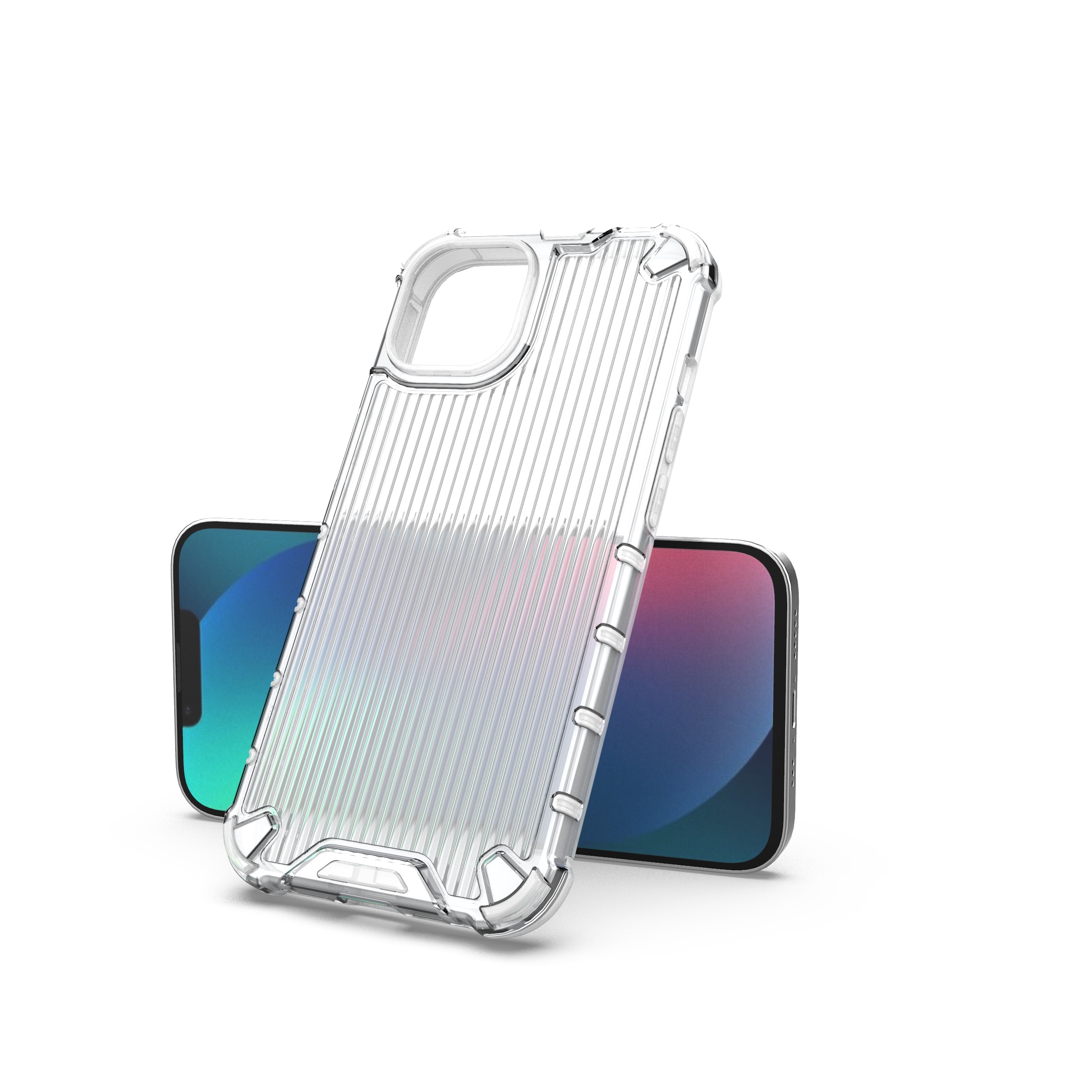 Ombre Protect-etui for iPhone 14 Plus pansrede deksel rosa og blå