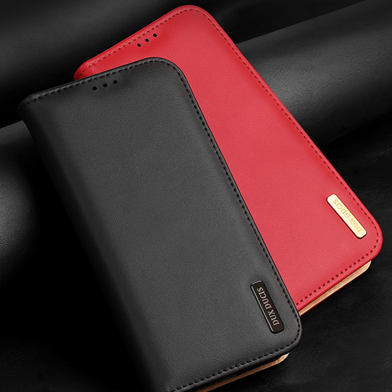 Dux Ducis Hivo etui Samsung Galaxy S23+ flip etui lommebokstativ RFID-blokkering svart