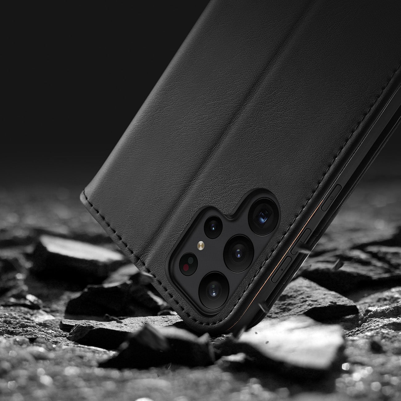 Dux Ducis Hivo etui Samsung Galaxy S23+ flip etui lommebokstativ RFID-blokkering svart