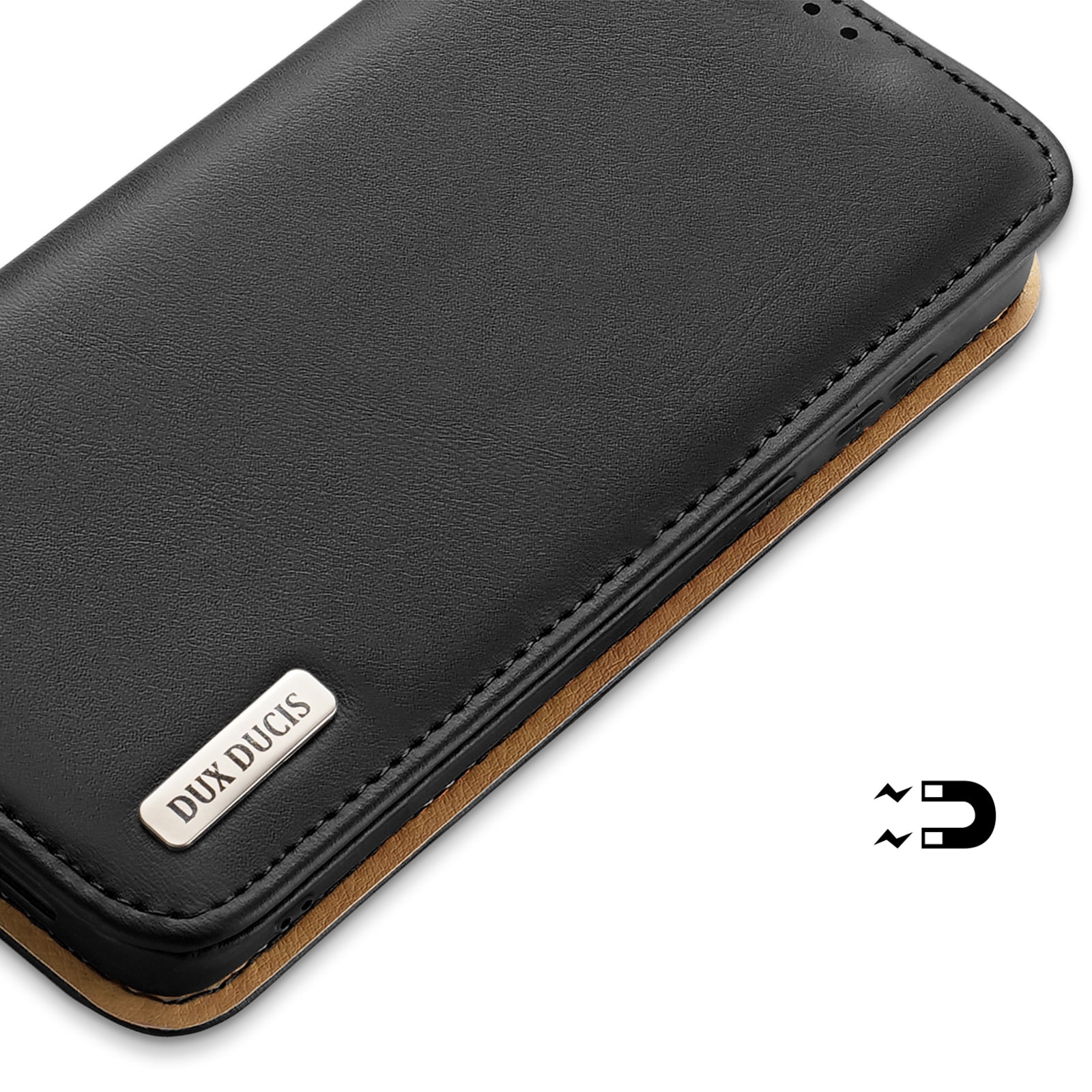 Dux Ducis Hivo etui Samsung Galaxy S23+ flip etui lommebokstativ RFID-blokkering svart