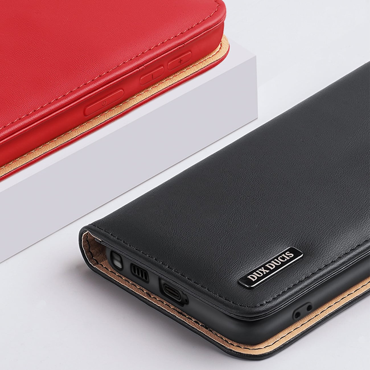 Dux Ducis Hivo etui Samsung Galaxy S23+ flip cover lommebokstativ RFID-blokkering brun