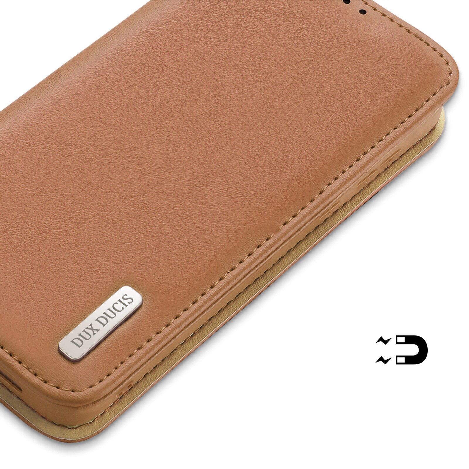 Dux Ducis Hivo etui Samsung Galaxy S23+ flip cover lommebokstativ RFID-blokkering brun
