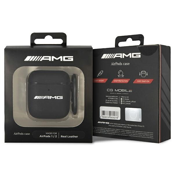 AMG AMA2SLWK AirPods-deksel svart/svart skinn
