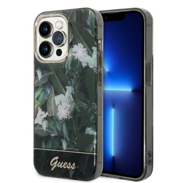 Guess Jungle Collection-etui for iPhone 14 Pro Max - grønn