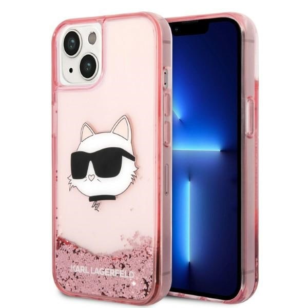 Karl Lagerfeld Glitter Choupette Head-etui for iPhone 14 Plus - rosa