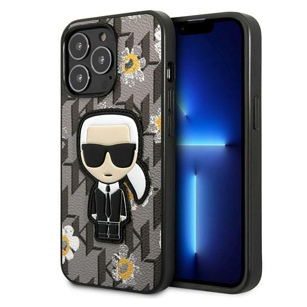 Karl Lagerfeld Flower Ikonik Karl-etui for iPhone 13 Pro / iPhone 13 - grå