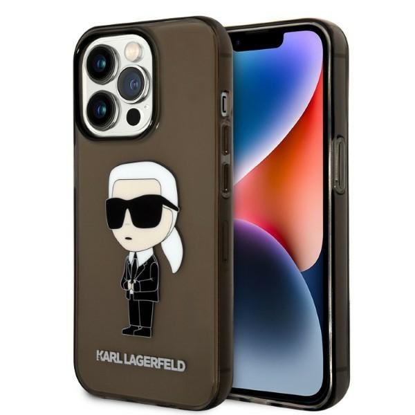 Karl Lagerfeld KLHCP14LHNIKTCK iPhone 14 Pro 6,1" svart/svart hardcase Ikonik Karl Lagerfeld