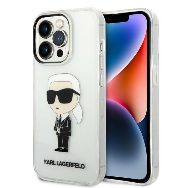Karl Lagerfeld Ikonik Karl-etui for iPhone 14 Pro - gjennomsiktig