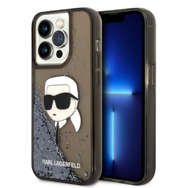 Karl Lagerfeld Glitter Karl's Head-etui til iPhone 14 Pro Max - svart