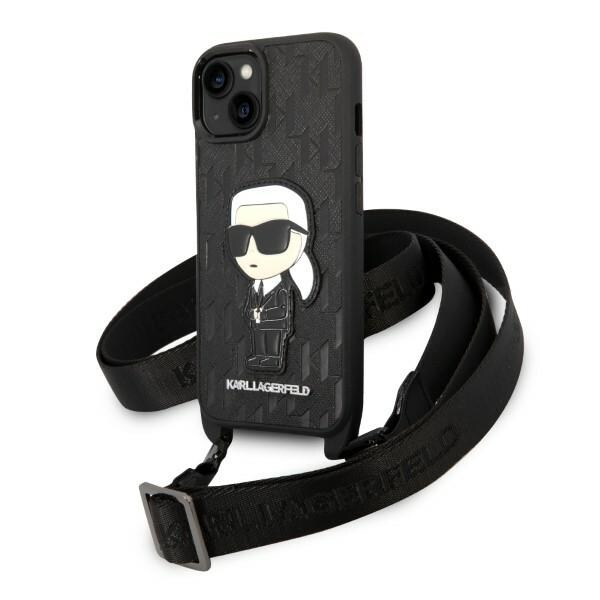 Karl Lagerfeld KLHCP14SSTKMK iPhone 14 6,1" svart/svart hardcase Monogram Ikonik Patch