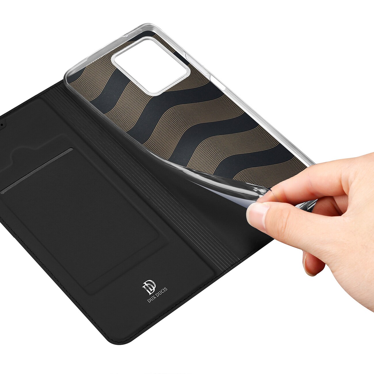 Dux Ducis Skin Pro-etui for Realme 10 Pro Flip Card Wallet Stand Svart
