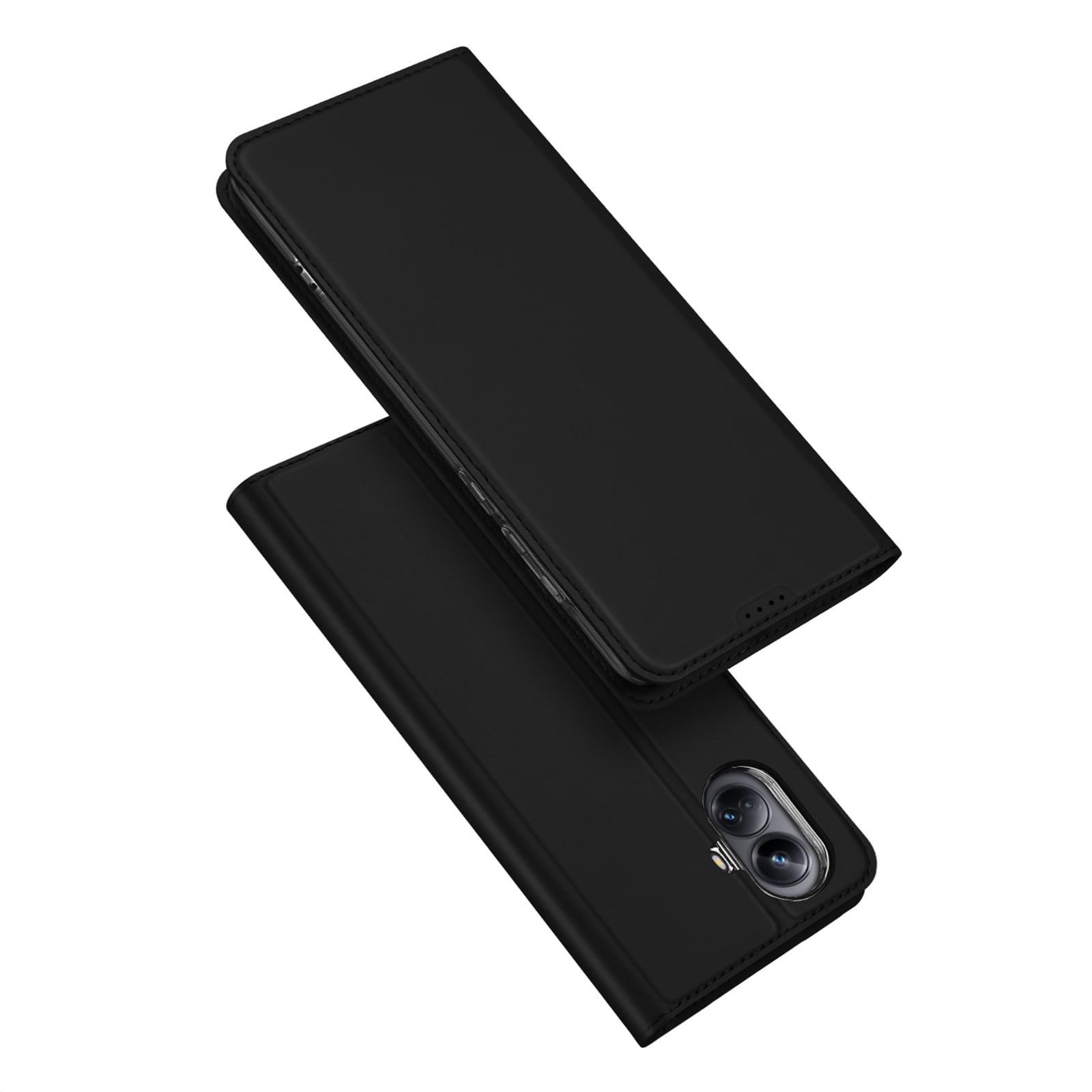 Dux Ducis Skin Pro-etui for Realme 10 Pro+ flip cover kort lommebok stativ svart