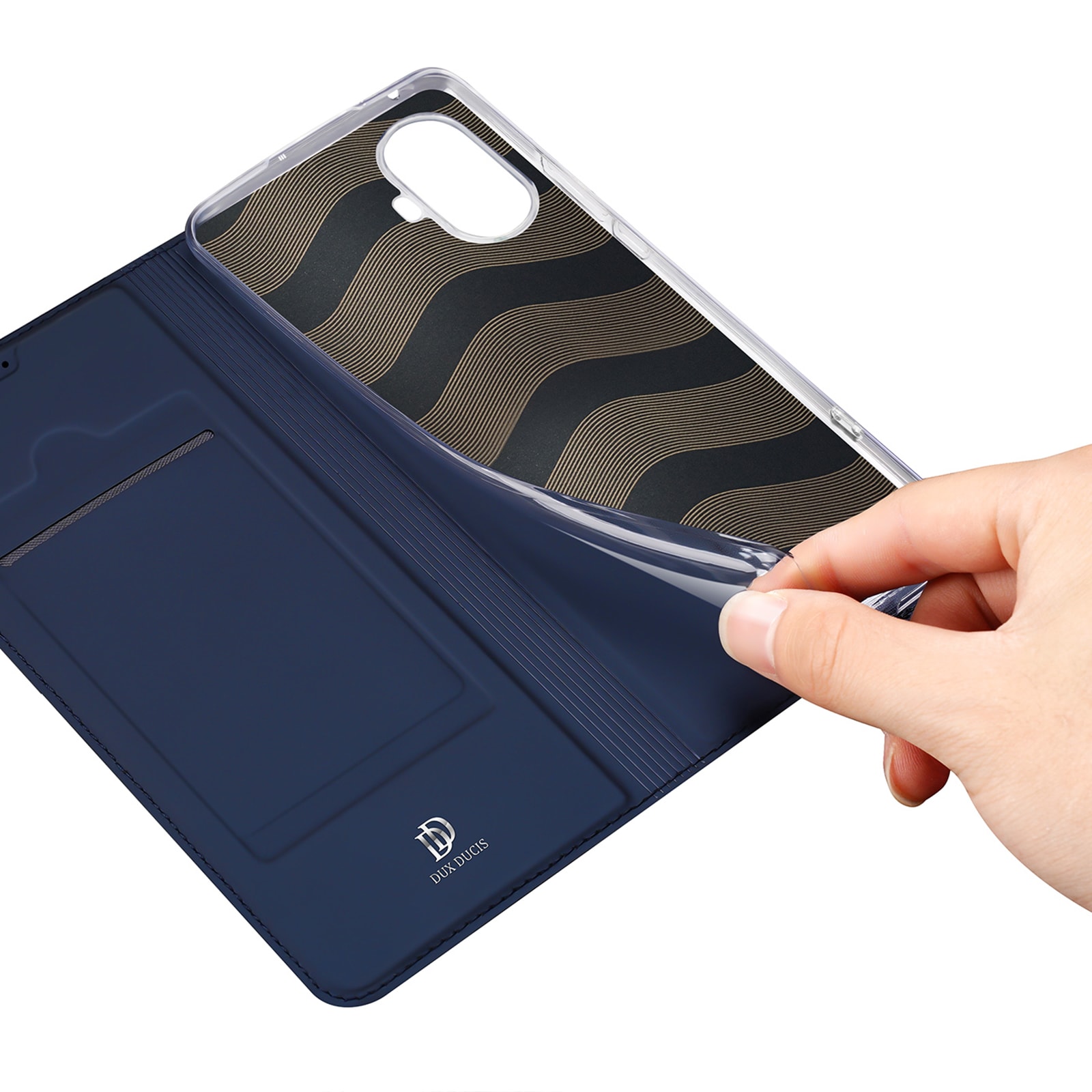 Dux Ducis Skin Pro-etui for Realme 10 Pro+ flip cover kort lommebok stativ blå