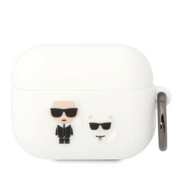 Karl Lagerfeld KLACAPSILKCW AirPods Pro-deksel hvit/hvit Silikon Karl & Choupette