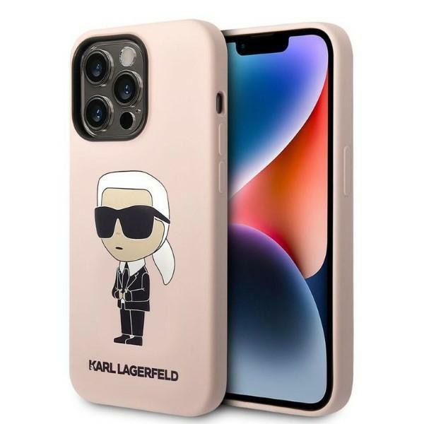 Karl Lagerfeld KLHCP14LSNIKBCP iPhone 14 Pro 6,1" hardcase rosa/rosa Silikon Ikonik