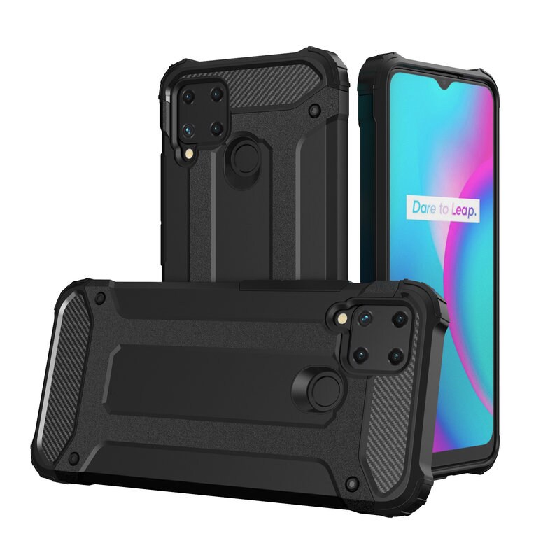 Hybrid Armor-etui for Realme 10 5G / Realme 9i 5G pansret hybridveske svart