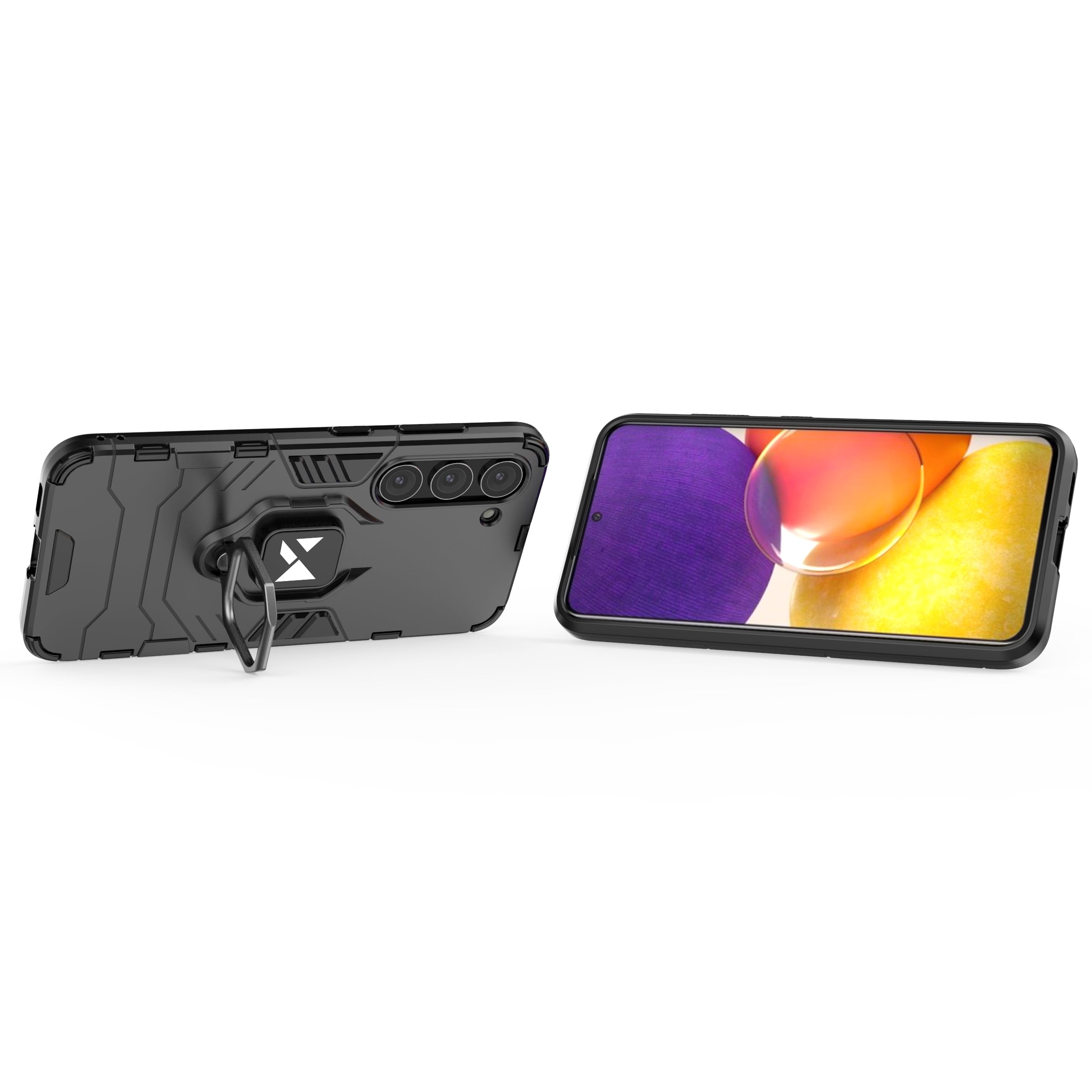 Wozinsky Ring Armor-etui for Samsung Galaxy S23 + pansredeksel magnetisk holderring svart