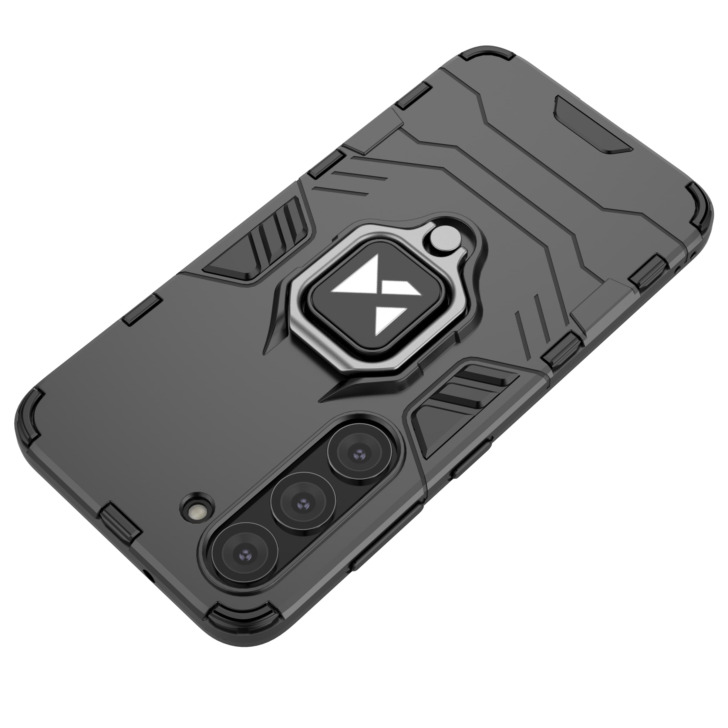 Wozinsky Ring Armor-etui for Samsung Galaxy S23 + pansredeksel magnetisk holderring svart