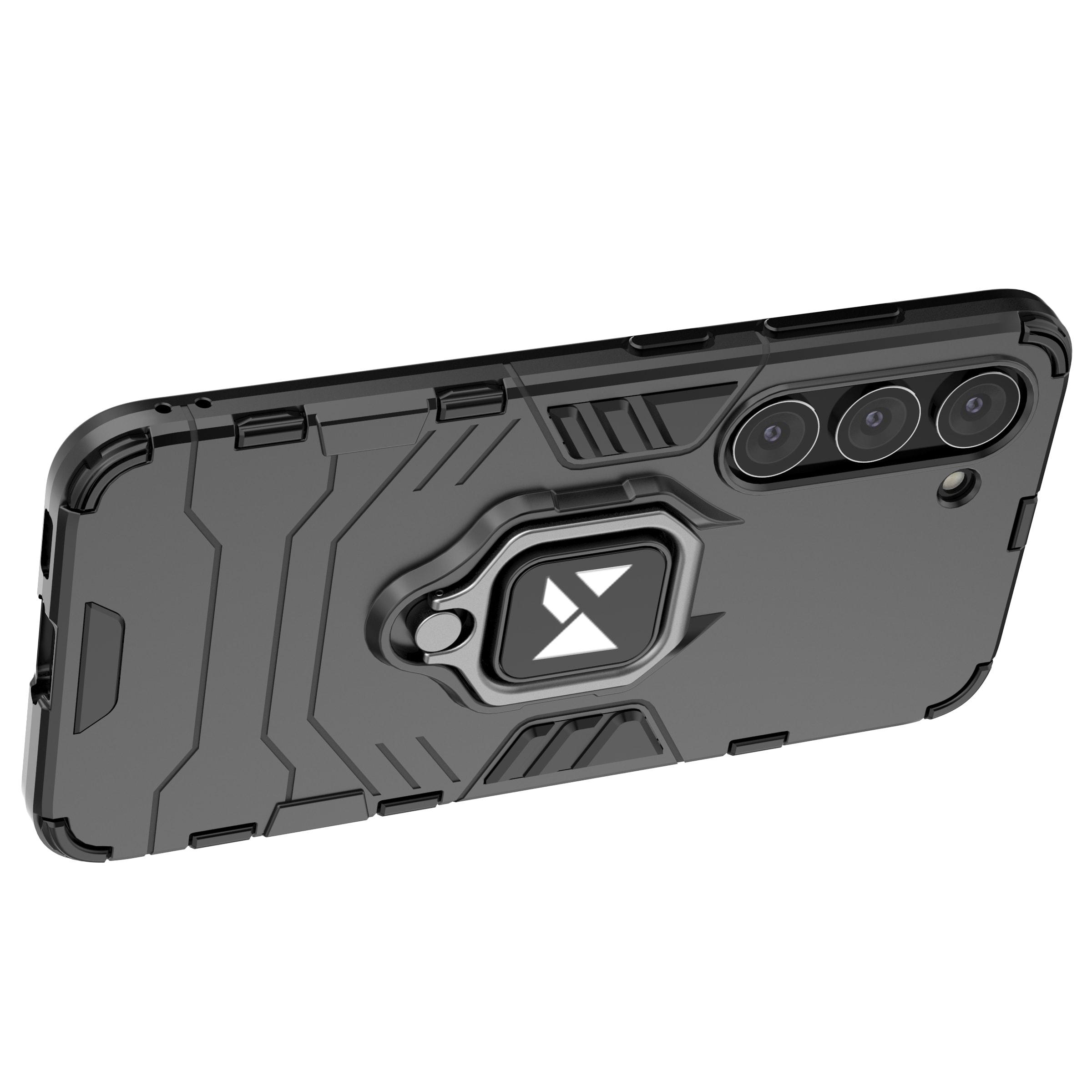 Wozinsky Ring Armor-etui for Samsung Galaxy S23 + pansredeksel magnetisk holderring svart