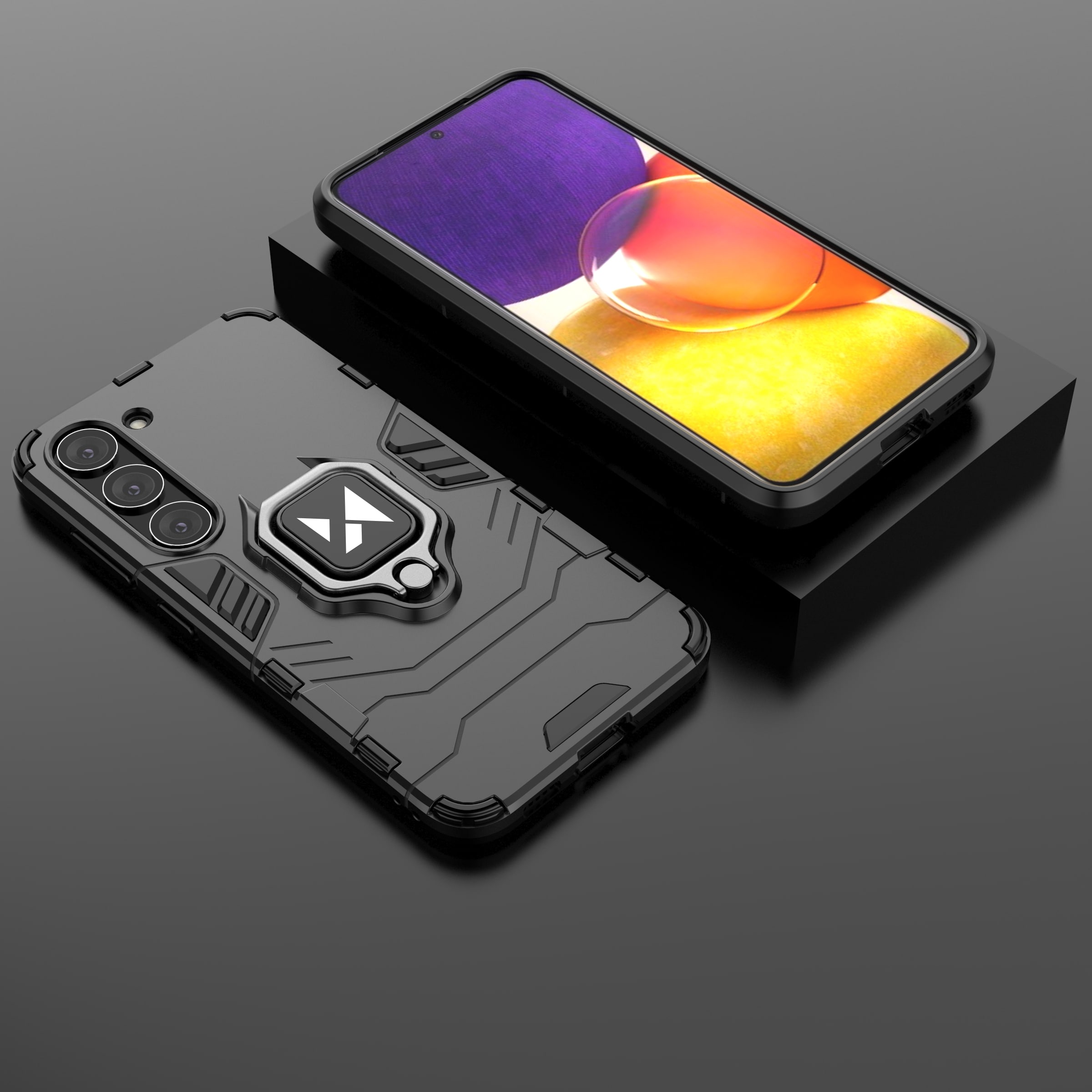 Wozinsky Ring Armor etui for Samsung Galaxy S23 pansrede deksel magnetisk holder ring svart