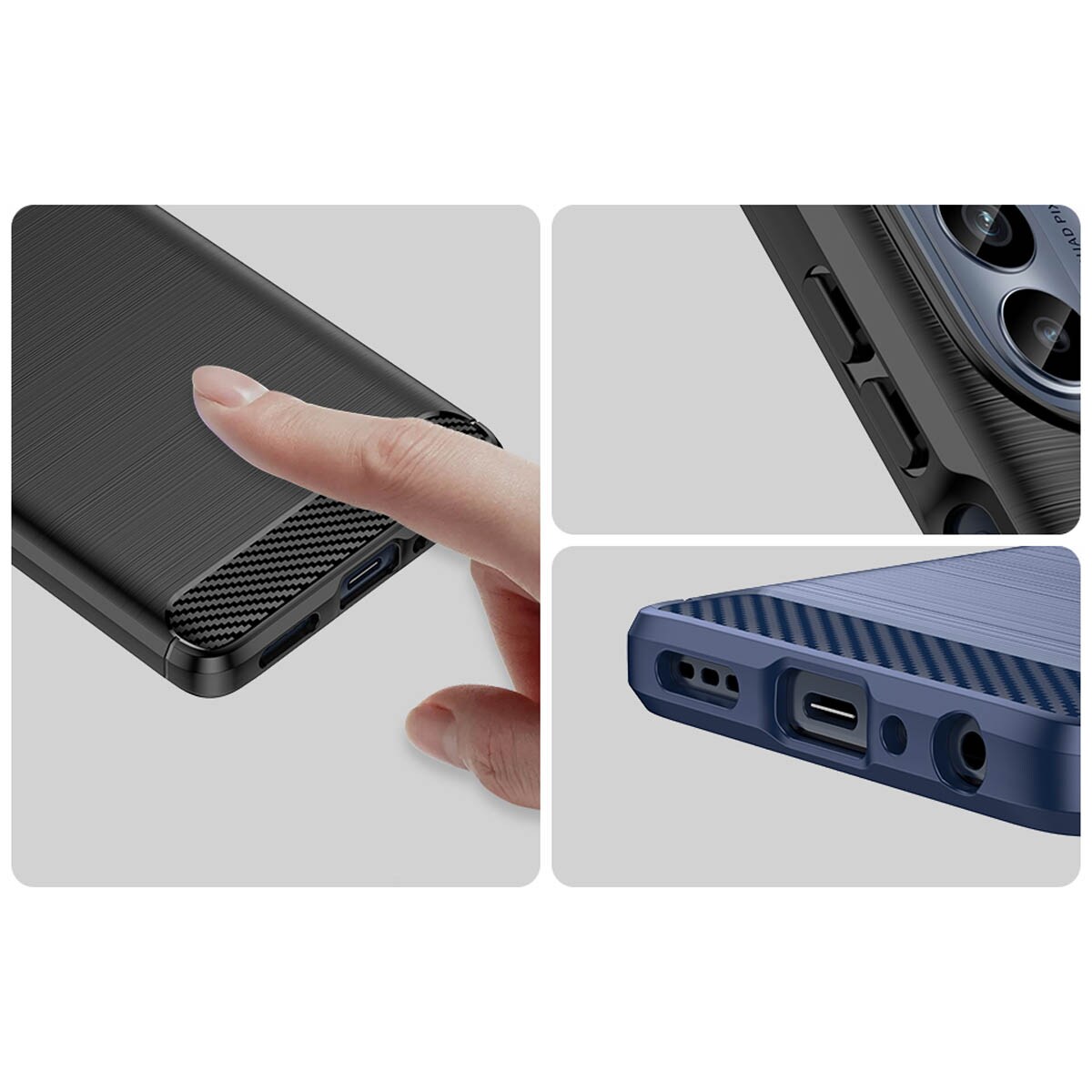 Carbon Case for Motorola Moto G62 5G fleksibel silikon karbon deksel svart