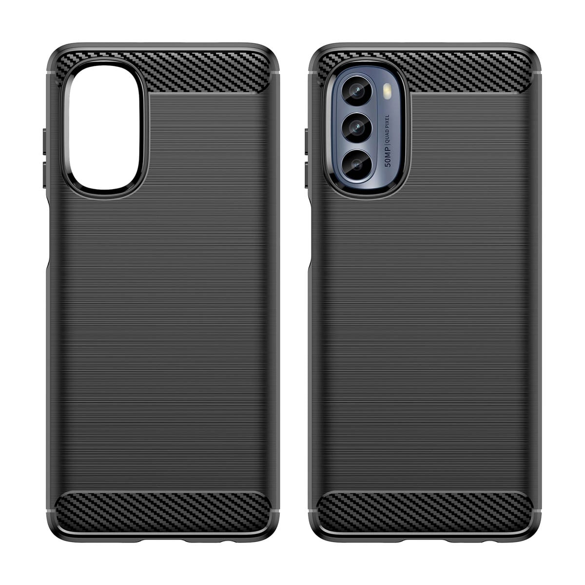 Carbon Case for Motorola Moto G62 5G fleksibel silikon karbon deksel svart