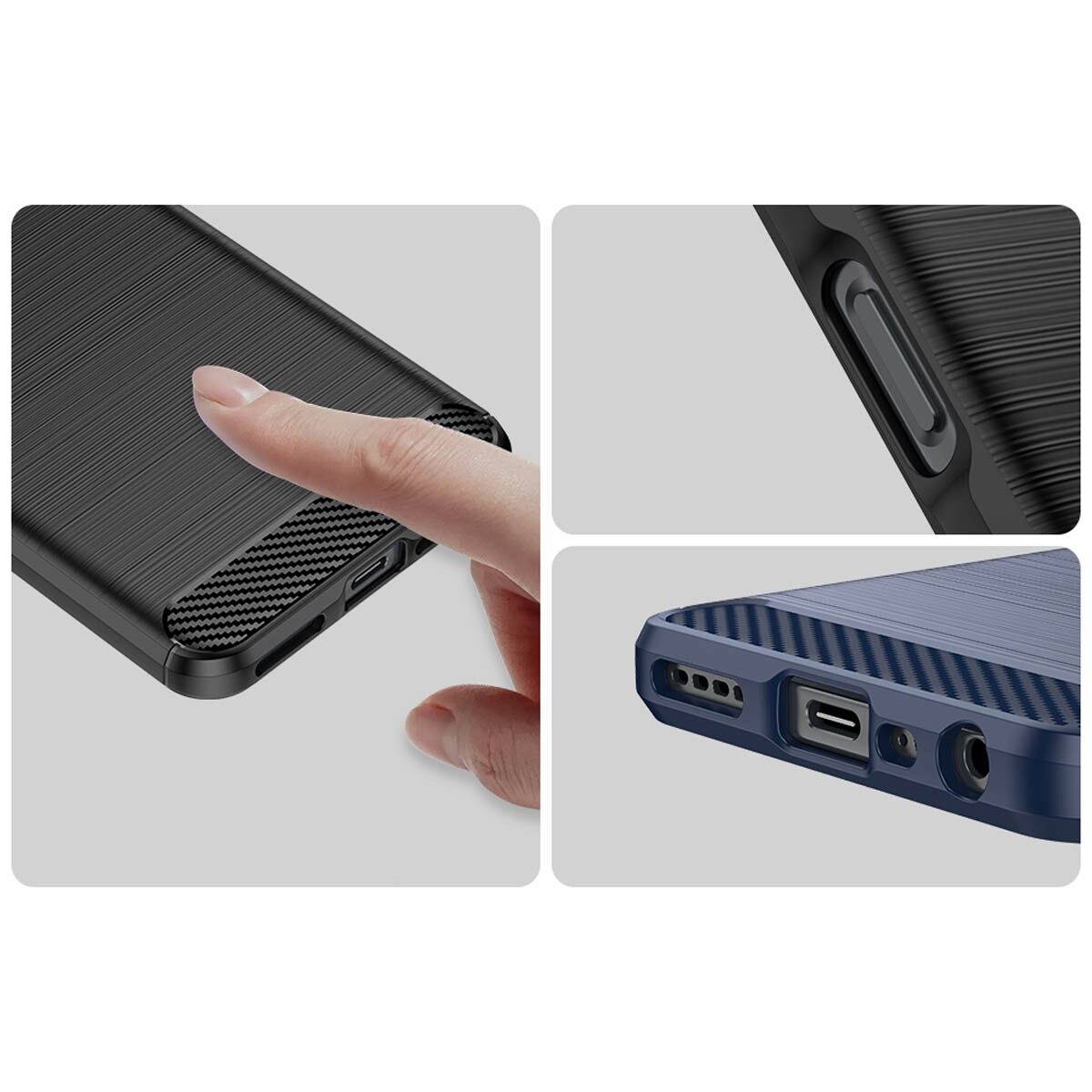Karbonetui for Realme 10 5G / Realme 9i 5G Fleksibelt karbondeksel i silikon, svart