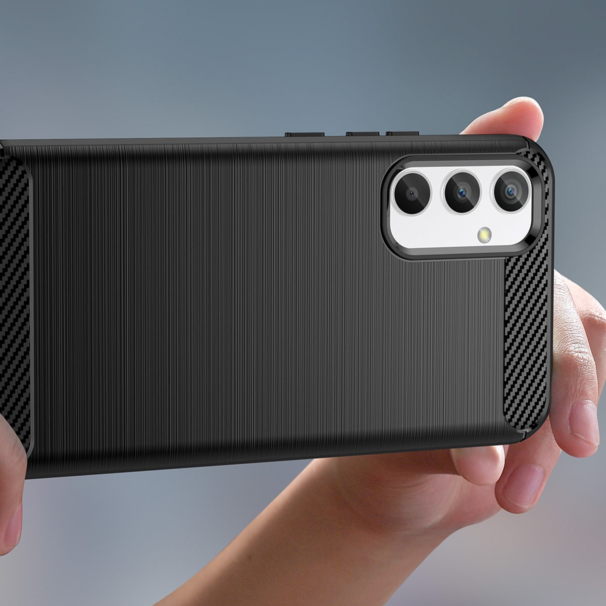 Carbon Case-etui for Realme 10 Pro fleksibelt karbondeksel i silikon, svart