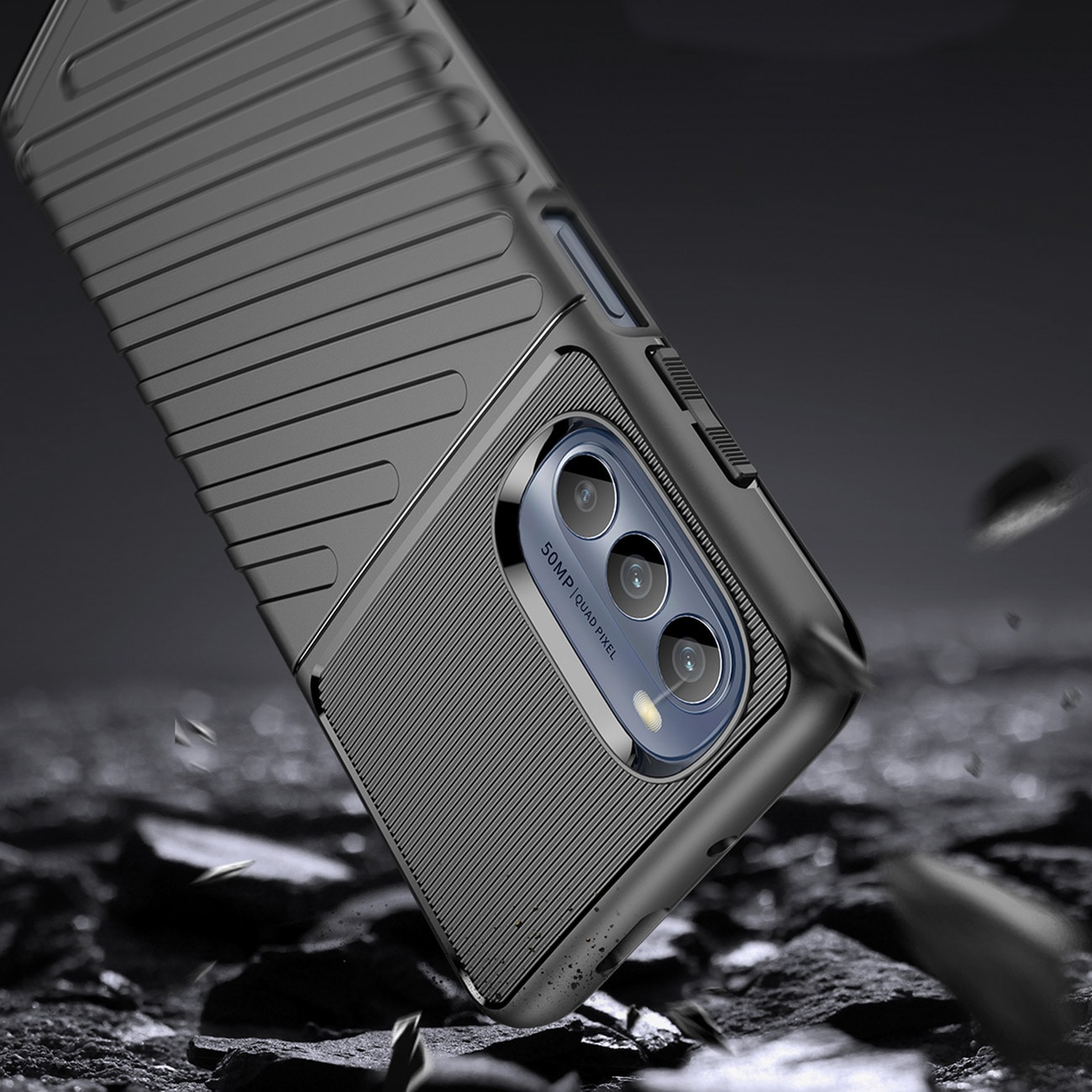 Thunder Case for Motorola Moto G62 5G silikon pansredeksel svart
