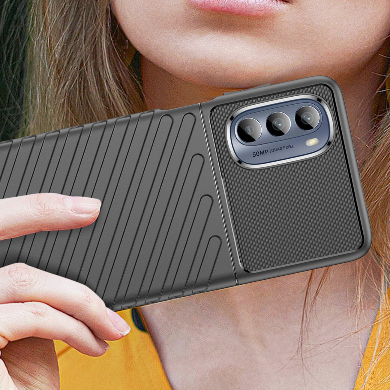 Thunder Case for Motorola Moto G62 5G silikon pansredeksel svart