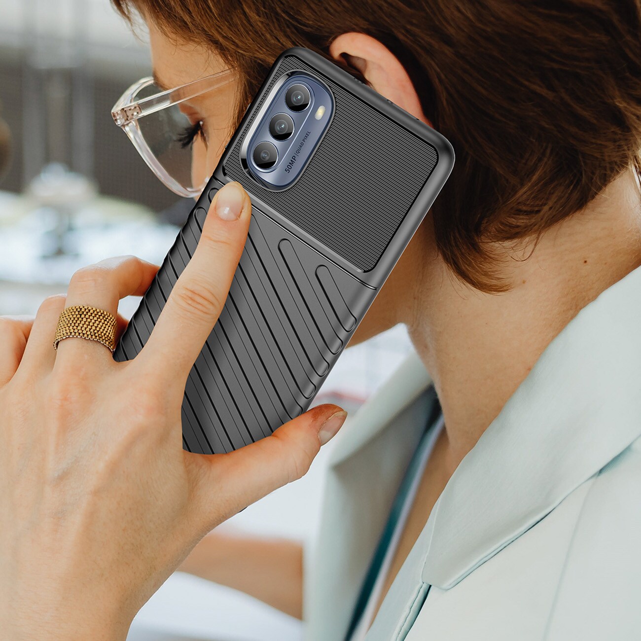 Thunder Case for Motorola Moto G62 5G silikon pansredeksel svart
