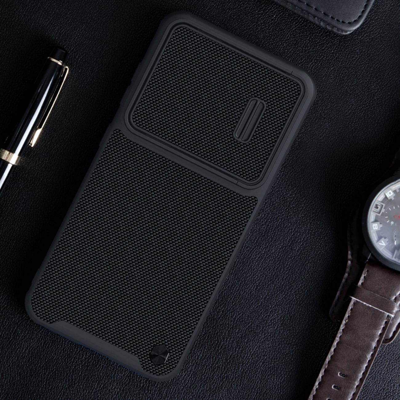 Nillkin Textured S Case for Samsung Galaxy S23+ pansrede deksel med kameradeksel svart