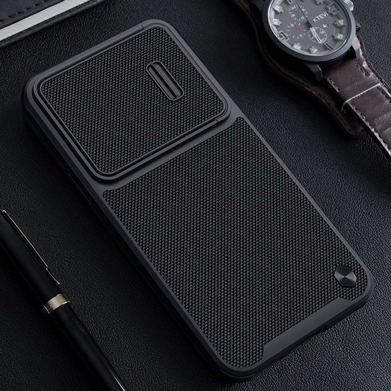 Nillkin Textured S Case for Samsung Galaxy S23+ pansrede deksel med kameradeksel svart
