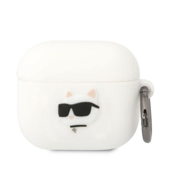 Karl Lagerfeld KLA3RUNCHH AirPods 3-deksel hvit/hvit Silikon Choupette Head 3D
