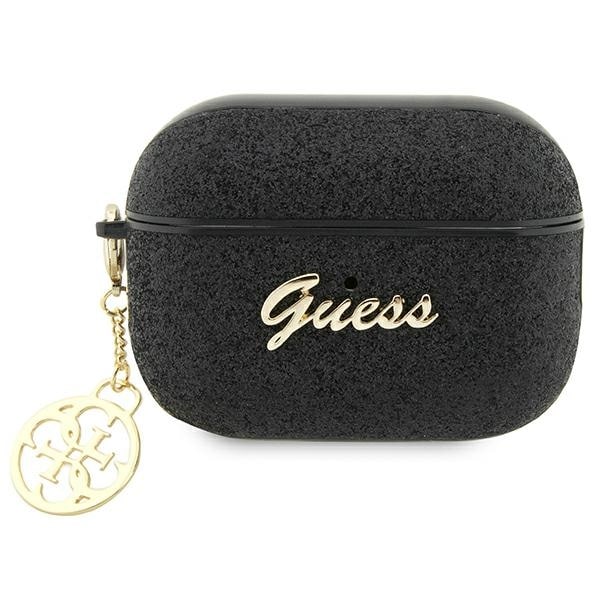 Guess GUAP2GLGSHK AirPods Pro 2-deksel svart/svart Glitter Flake 4G Charm