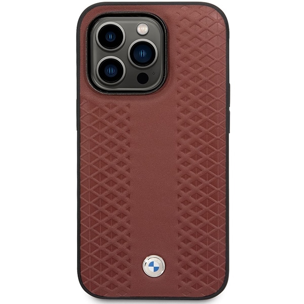 Etui BMW BMHCP14L22RFGR iPhone 14 Pro 6,1" Burgundy/burgundy Lær diamantmønster