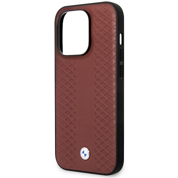 Etui BMW BMHCP14L22RFGR iPhone 14 Pro 6,1" Burgundy/burgundy Lær diamantmønster