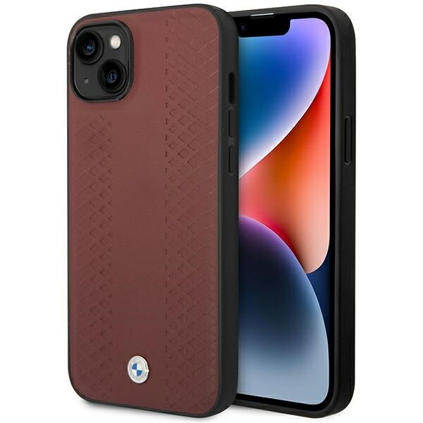 Etui BMW BMHCP14S22RFGR iPhone 14 6,1" Burgundy/burgundy Skinn Diamantmønster