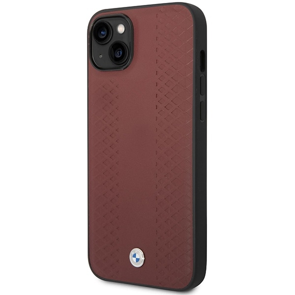 Etui BMW BMHCP14S22RFGR iPhone 14 6,1" Burgundy/burgundy Skinn Diamantmønster