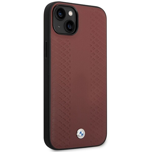 Etui BMW BMHCP14S22RFGR iPhone 14 6,1" Burgundy/burgundy Skinn Diamantmønster