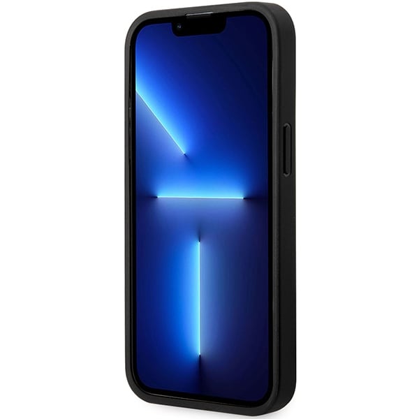 Etui BMW BMHCP14X22RBDK iPhone 14 Pro Max 6,7" svart/sort hardcase i lær med blå prikker