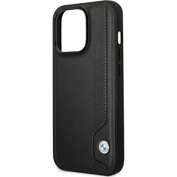 Etui BMW BMHCP14X22RBDK iPhone 14 Pro Max 6,7" svart/sort hardcase i lær med blå prikker