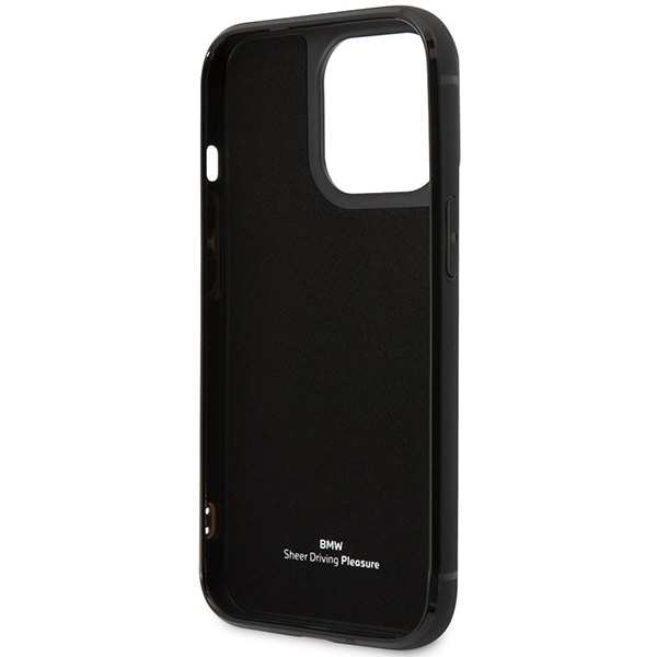 Etui BMW BMHCP14X22RSEPK iPhone 14 Pro Max 6,7" svart/svart lær med kortspor