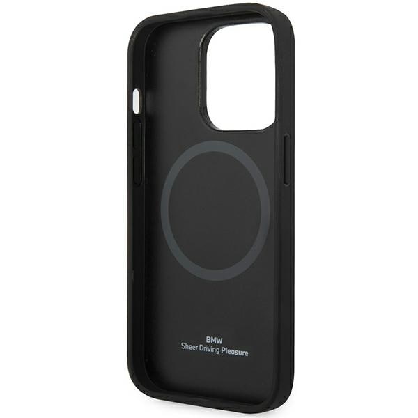 Etui BMW BMHMP14L22RFGK iPhone 14 Pro 6,1" svart/svart lær med diamantmønster MagSafe