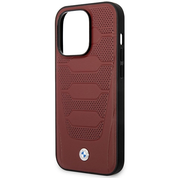 Etui BMW BMHMP14L22RPSR iPhone 14 Pro 6,1" Burgundy/burgundy Skinnseter mønster MagSafe