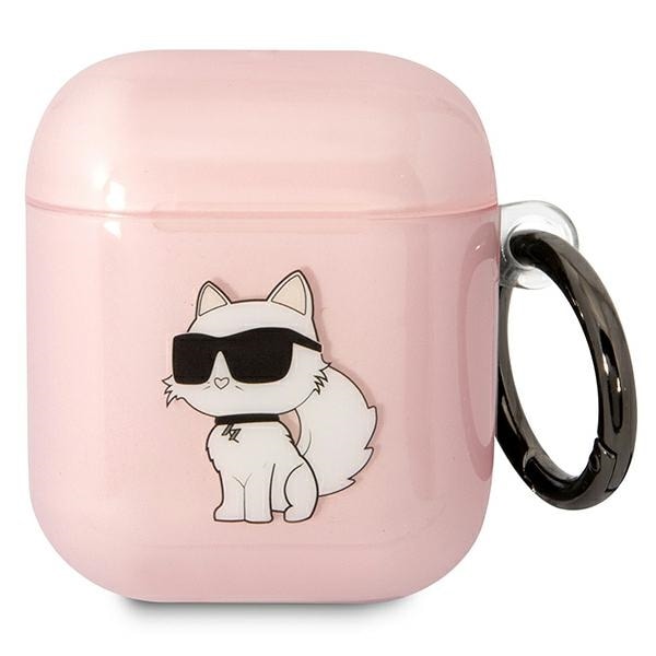 Karl Lagerfeld KLA2HNCHTCP Airpods 1/2 deksel rosa/rosa Ikonik Choupette