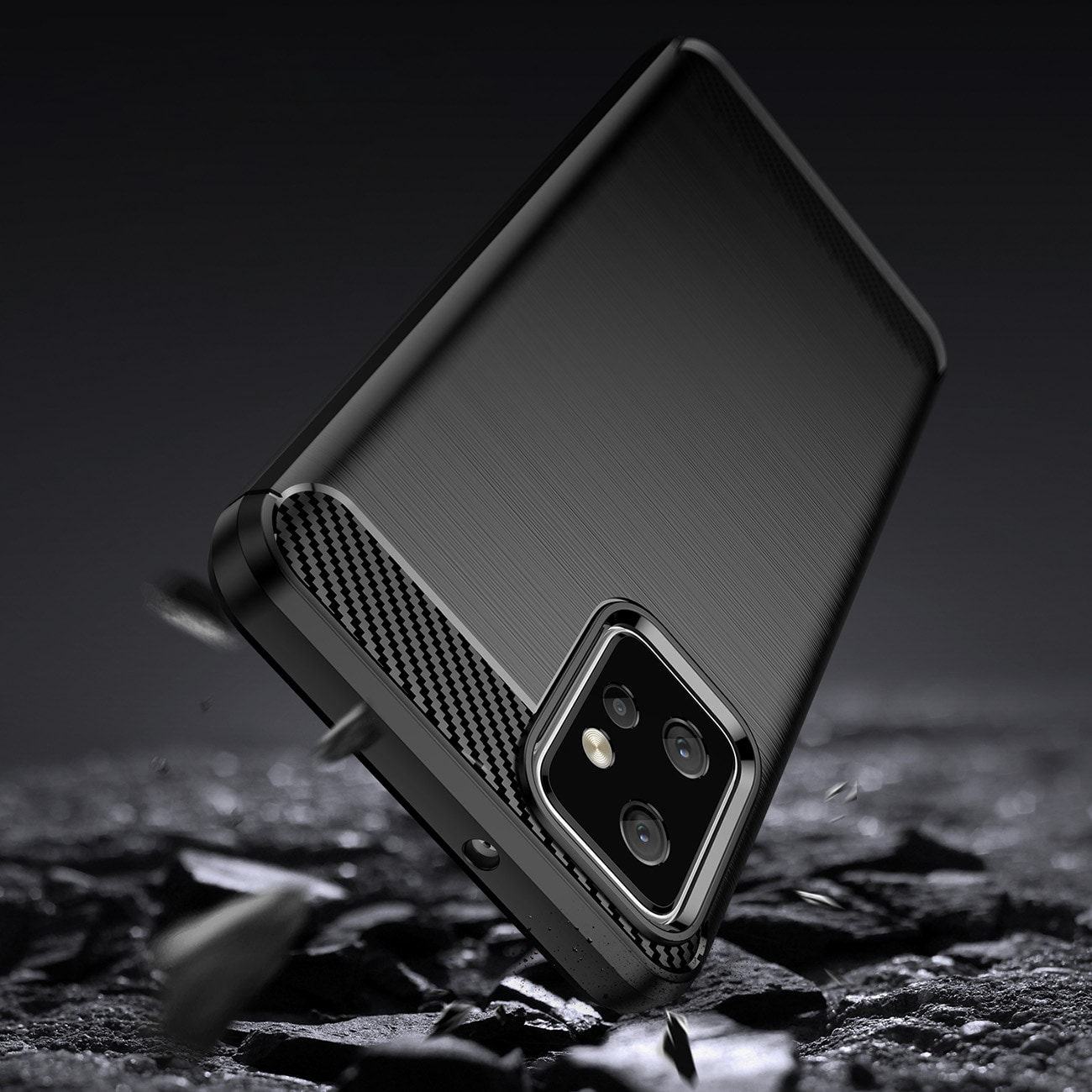Carbon Case for Motorola Moto G Power 2023 fleksibel silikon karbon deksel svart