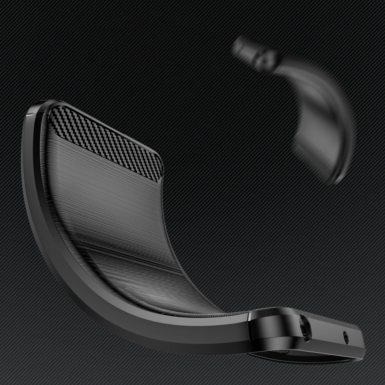 Carbon Case for Motorola Moto G Power 2023 fleksibel silikon karbon deksel svart