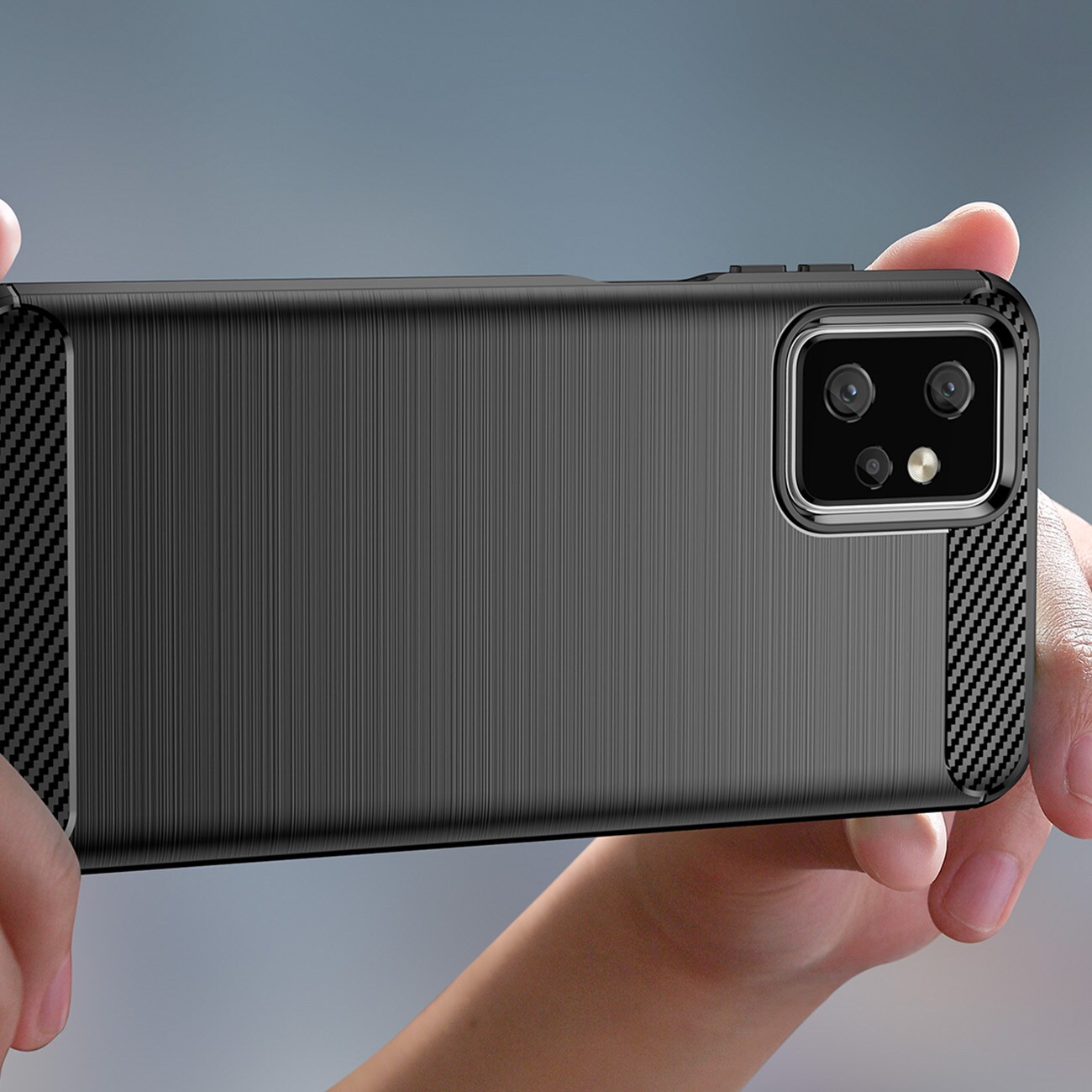 Carbon Case for Motorola Moto G Power 2023 fleksibel silikon karbon deksel svart